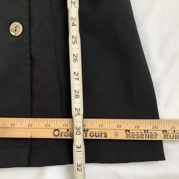 Vtg Y2K Double-Breasted Mini Dress Junior's 7 6 Black Retro Mod 60s Go-Go Girl - Picture 8 of 12